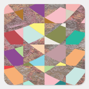 Abstract Colours Glitter Square Sticker