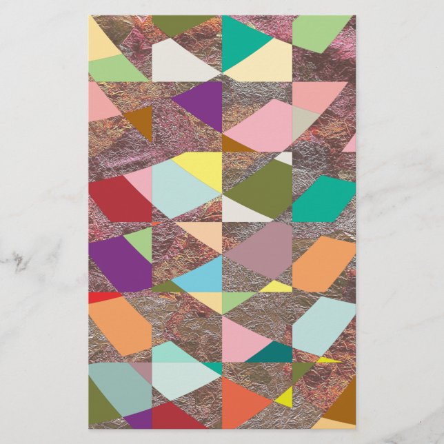 Abstract Colours Glitter Stationery (Front)