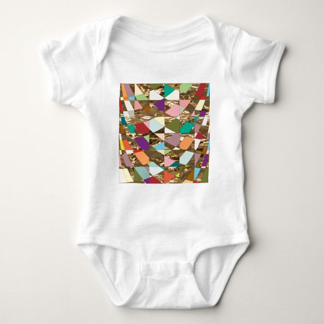 Abstract Colours Gold Foil Baby Bodysuit (Front)