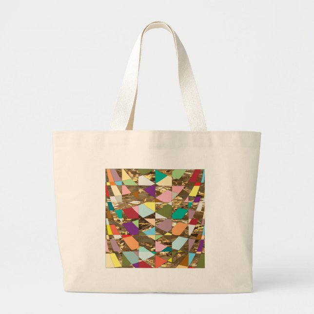 Abstract Colours Gold Foil Large Tote Bag (Front)