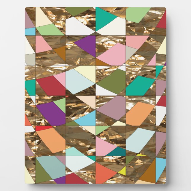 Abstract Colours Gold Foil Plaque (Front)