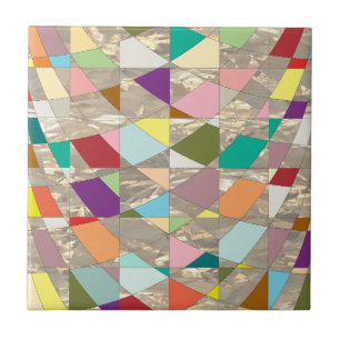 Abstract Colours Gold Tile