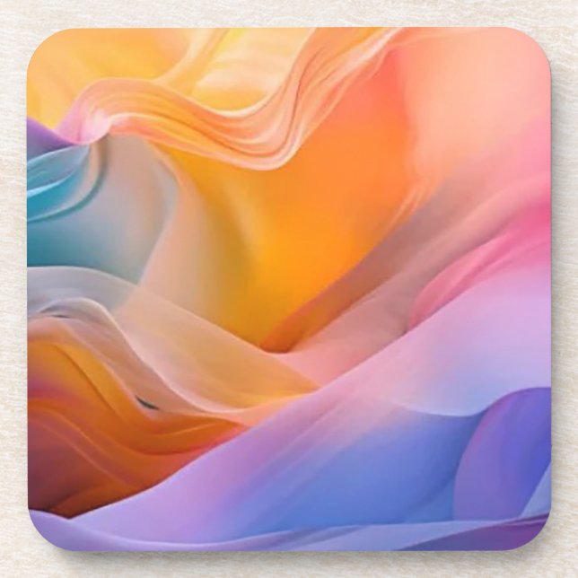 Abstract Colours Hard plastic coaster (Front)