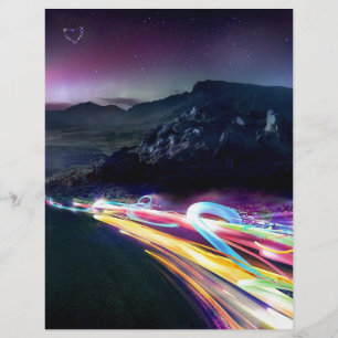 Abstract Colours Northern Lights Road