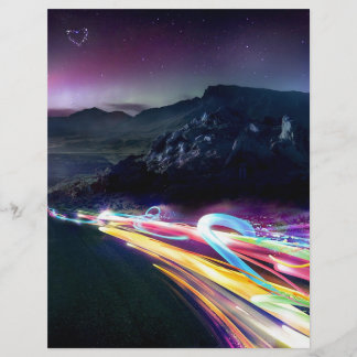 Abstract Colours Northern Lights Road