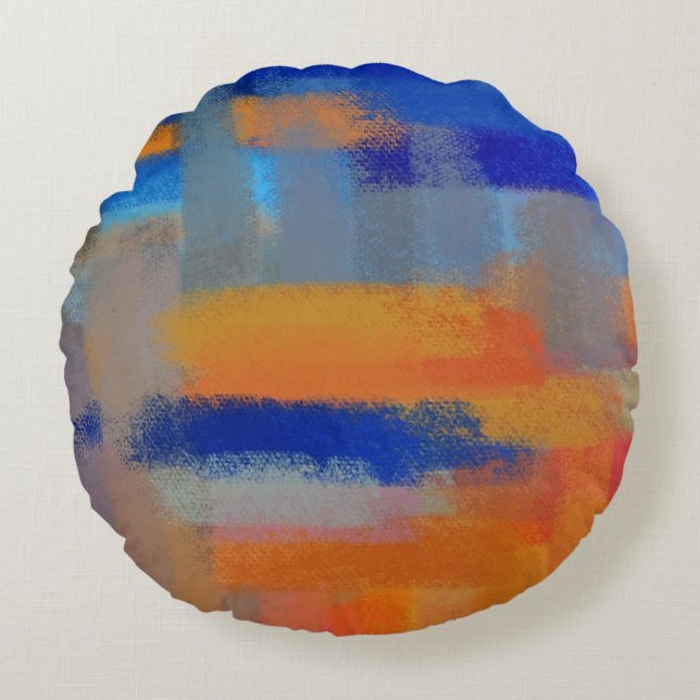 Abstract Colours Painting #36 Round Cushion (Front)