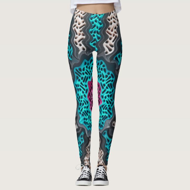 Abstract Colours Pattern Leggings (Front)