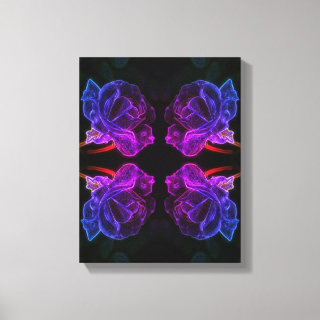 Abstract Colours Rose Fantasy Flower Canvas Print (Front)