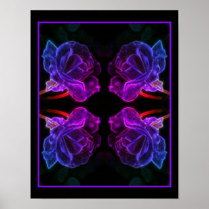 Abstract Colours Rose Fantasy Flower Poster