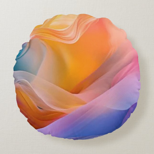 Abstract Colours Round Cushion (Front)