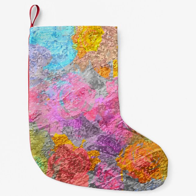 Abstract Colours Small Christmas Stocking (Front)