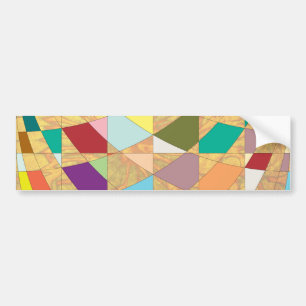 Abstract Colours Sun Burst Bumper Sticker