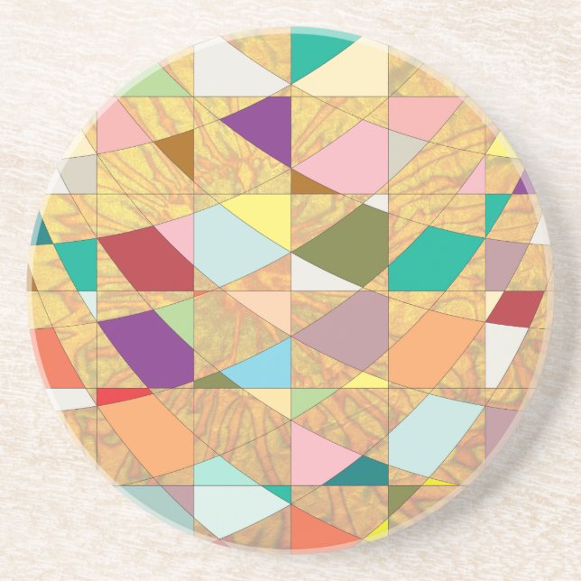 Abstract Colours Sun Burst Coaster (Front)