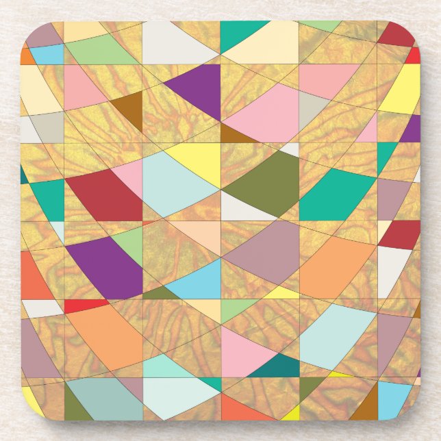 Abstract Colours Sun Burst Coaster (Front)