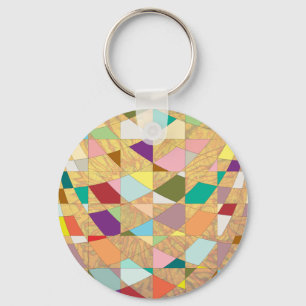 Abstract Colours Sun Burst Key Ring