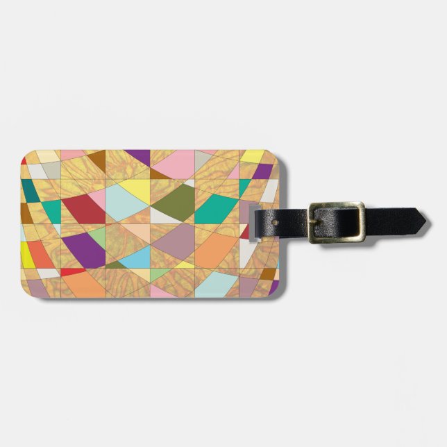 Abstract Colours Sun Burst Luggage Tag (Front Horizontal)