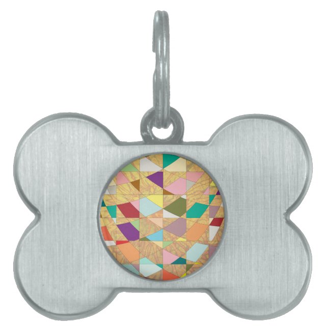Abstract Colours Sun Burst Pet ID Tag (Front)