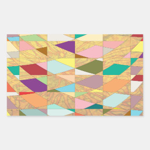Abstract Colours Sun Burst Rectangular Sticker