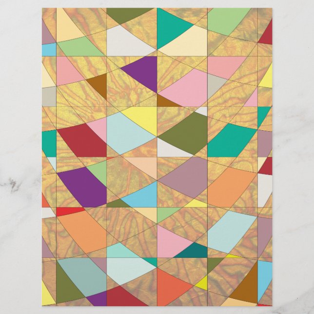 Abstract Colours Sun Burst Scrapbook Paper (Front)
