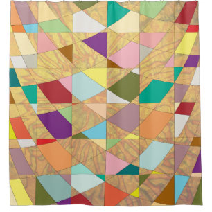 Abstract Colours Sun Burst Shower Curtain