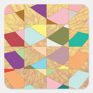 Abstract Colours Sun Burst Square Sticker