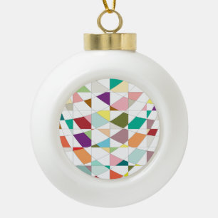 Abstract Colours Tapestry Ceramic Ball Christmas Ornament