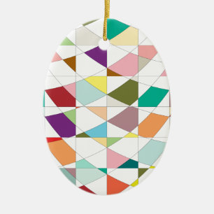 Abstract Colours Tapestry Ceramic Tree Decoration