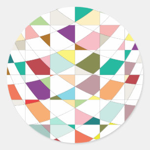 Abstract Colours Tapestry Classic Round Sticker