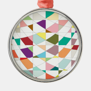 Abstract Colours Tapestry Metal Tree Decoration