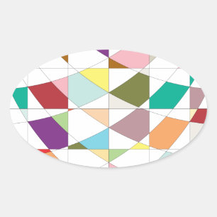 Abstract Colours Tapestry Oval Sticker