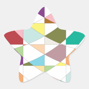 Abstract Colours Tapestry Star Sticker