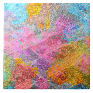Abstract Colours Tile