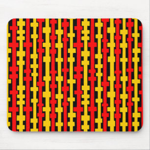 Abstract Columns - Red and Amber on Black Mouse Pad