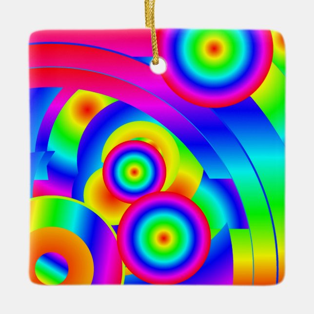 Abstract Comet Ceramic Ornament (Front)