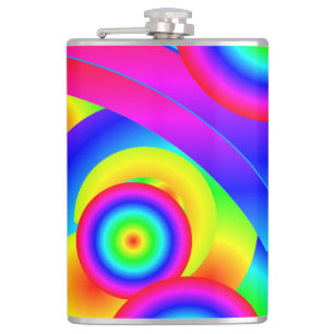 Abstract Comet Vinyl Wrapped Flask