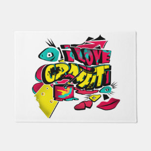 Abstract comics graffiti style text grunge urban c doormat