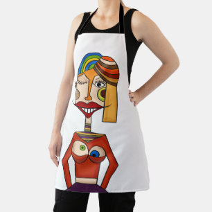 Abstract composition, modern art apron