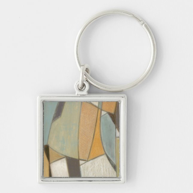 Abstract Composition with Muted Colours Key Ring (Front)