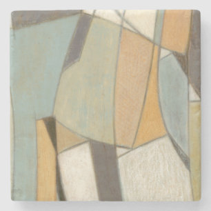 Abstract Composition with Muted Colours Stone Coaster