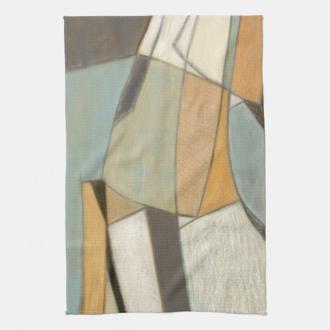 Abstract Composition with Muted Colours Tea Towel (Vertical)
