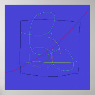Abstract Composition with Overlapping Lines Poster