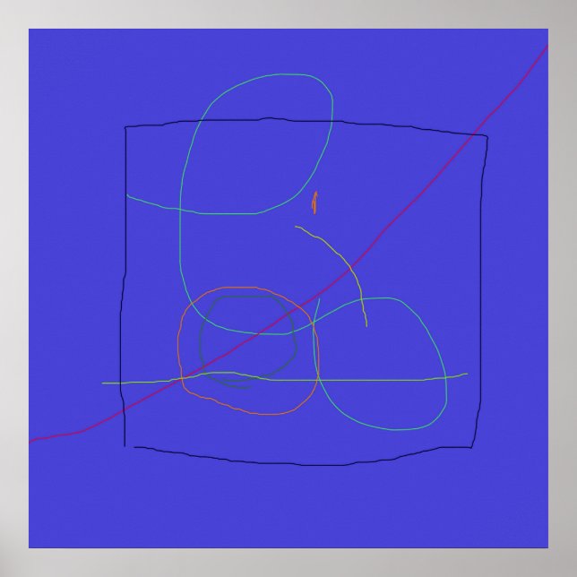 Abstract Composition with Overlapping Lines Poster (Front)