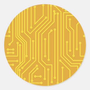 Abstract computer equipment classic round sticker
