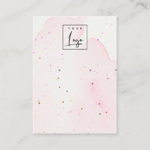 Abstract Confetti Blush Stud Earring Logo Display Business Card