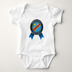Abstract Congo Flag, Democratic Republic of Congo Baby Bodysuit