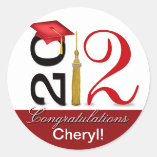 Abstract Congratulations Graduate - 2012 Tassel Classic Round Sticker