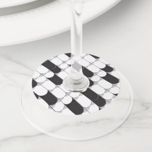 Abstract Construction (tiles) Wine Glass Tag