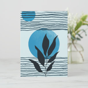 Abstract contemporary midcentury tropical leaf 2/3 card