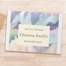 Abstract Contemporary Watercolor Retirement Party