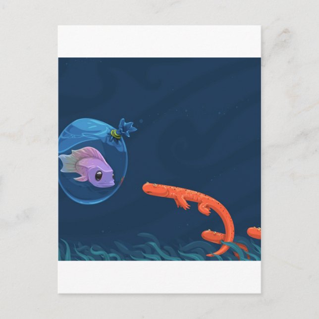 Abstract Cool Fish Bags Postcard (Front)